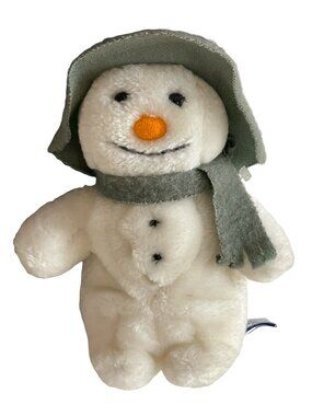 Vintage Eden Toys Snowman Plush 1985 Korea Stuffed Animal Winter Christmas Hat S